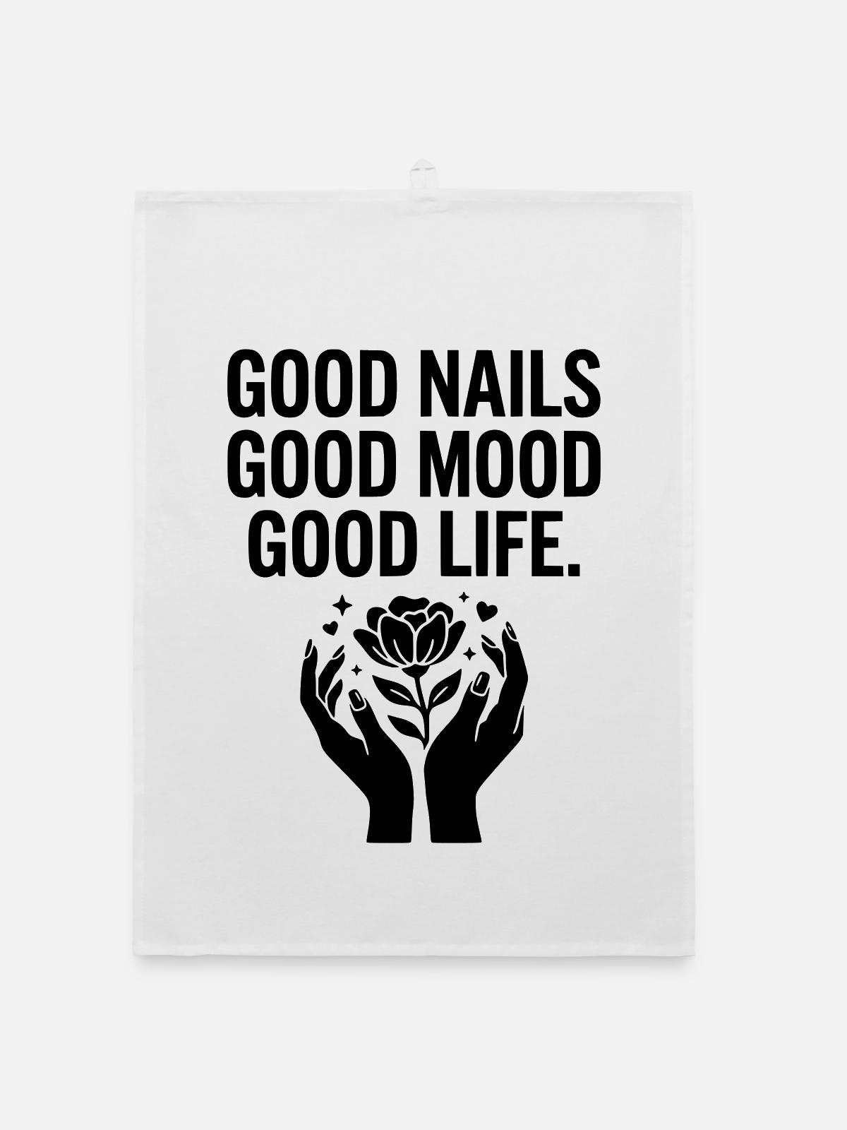 Good Nails Good Life - Organic Geschirrtuch - Weiß - Vorne