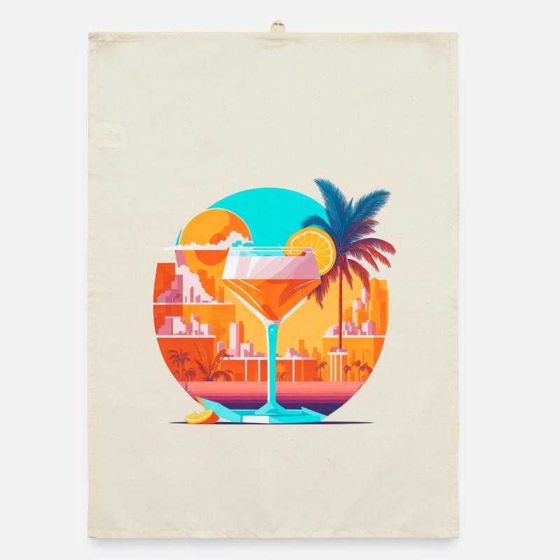 80s Cocktail Organic dish towel