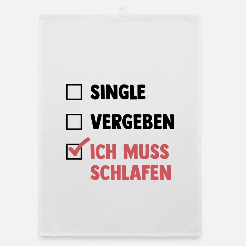 Single Vergeben Schlafen - Organic Geschirrtuch - Weiß