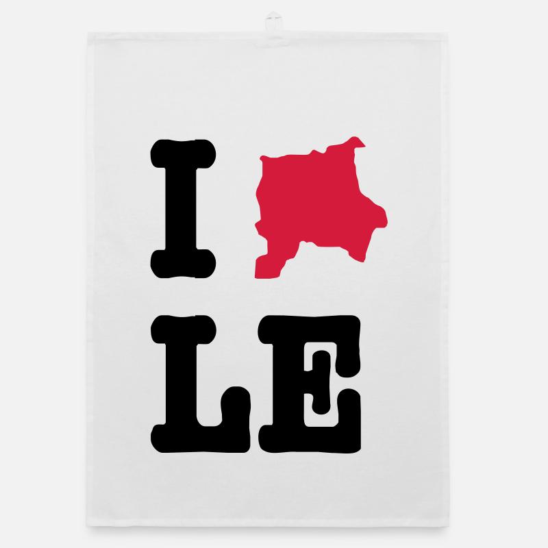 I Love Leipzig (I heart LE) - City Outlines Organic dish towel