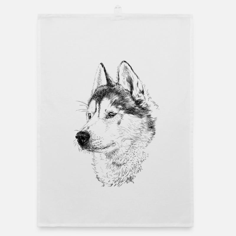 Husky - Organic Geschirrtuch - Weiß