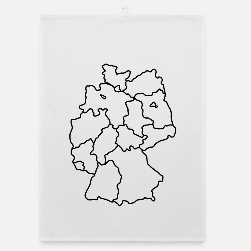 Germany Map Hand Drawn States Organic dish towel