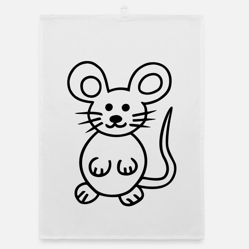 Maus, Mausi - Organic Geschirrtuch - Weiß
