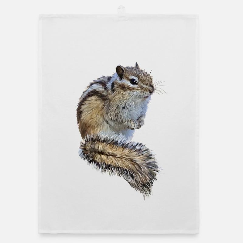 Des écureuils rayé Torchon bio