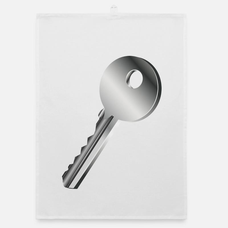 silberfarbener einzelner Schlüssel Organic Geschirrtuch