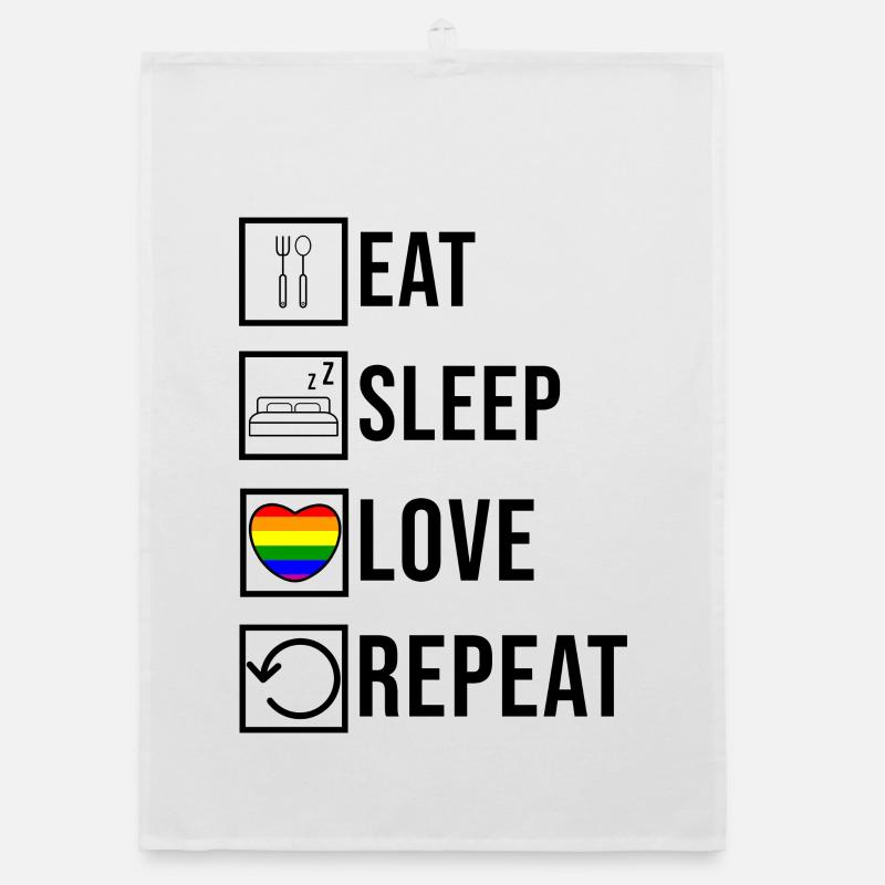 Lgbt Herz Regenbogen Lesbisch Liebe Gay Statement Organic Geschirrtuch