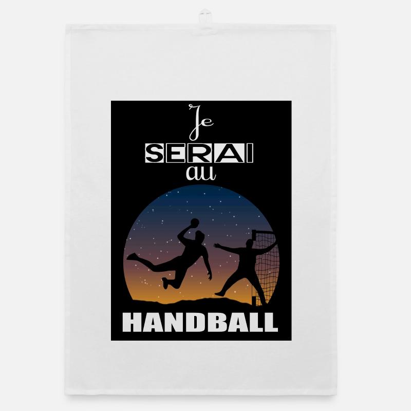 Ich werde bei Handball sein Organic Geschirrtuch