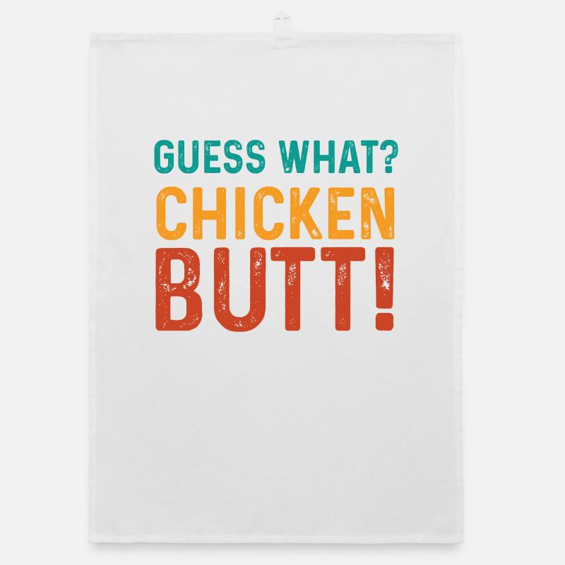Humorous Chicken Butt Design Organic dish towel