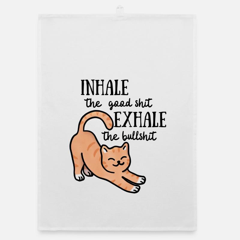 Positivity Cat - Organic Geschirrtuch - Weiß