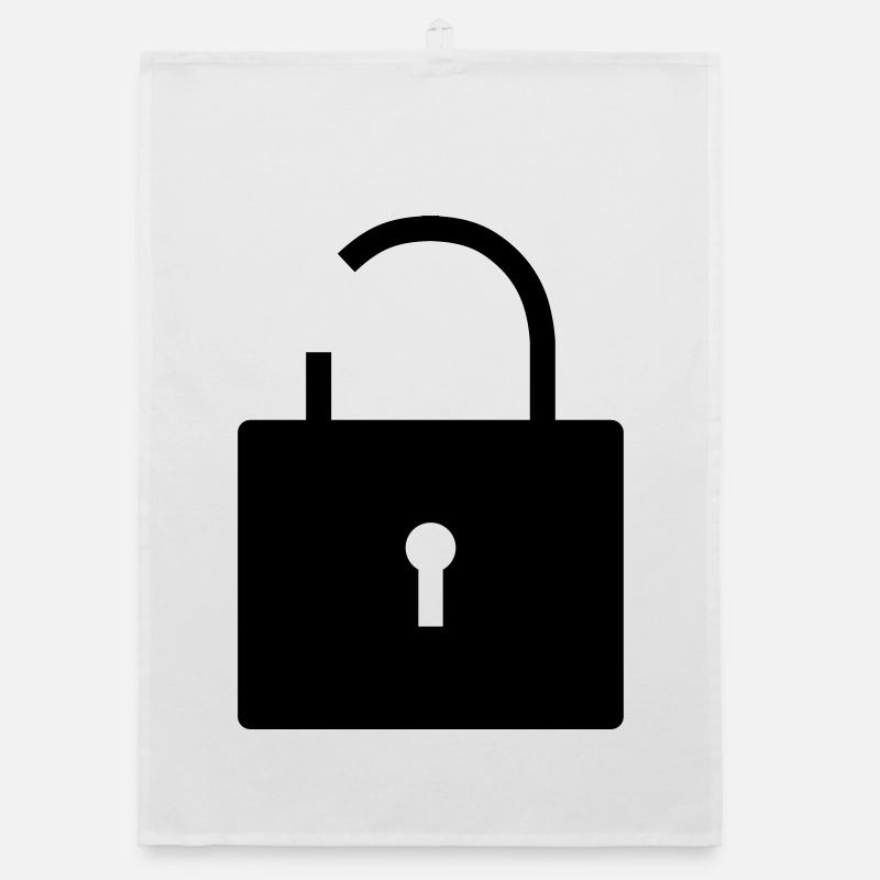 Pas de sécurité pas de sécurité verrou ouvert verrou Torchon bio