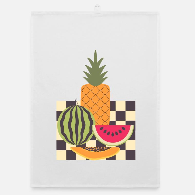 Fruit abstrait et géométrie Torchon bio