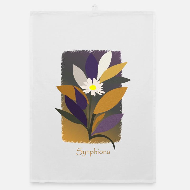Warm Colored Synphonia Flower Organic dish towel