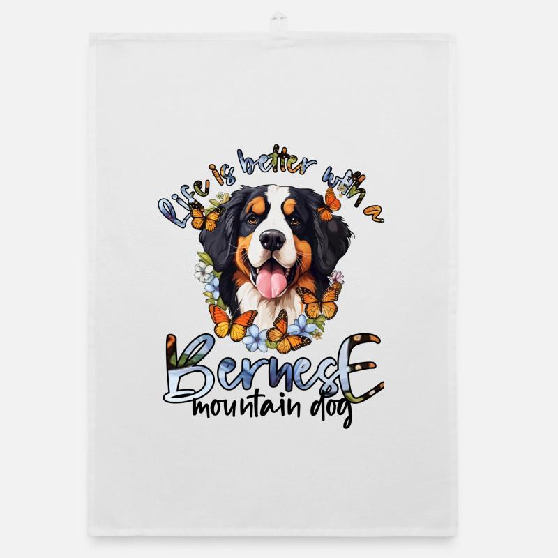 Bernese mountain dog Organic dish towel