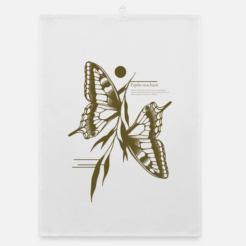 Schwalbenschwanz Schmetterling -Variant - Organic Geschirrtuch - Weiß