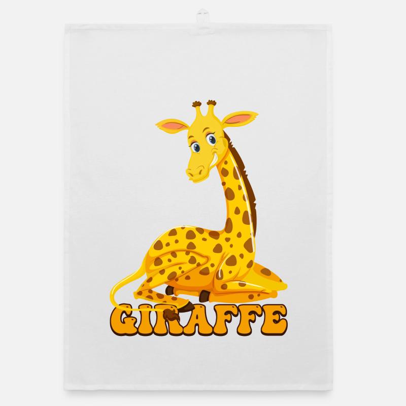 Giraffe Cartoon Jubel Organic Geschirrtuch
