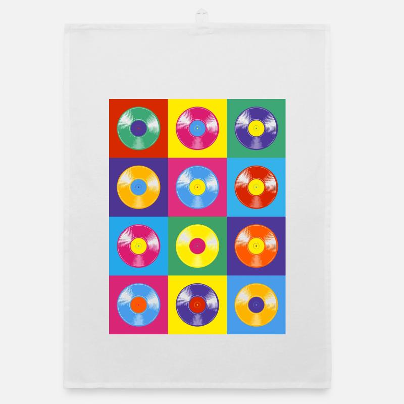 Disque vinyle vibrant Pop Art Collage Torchon bio