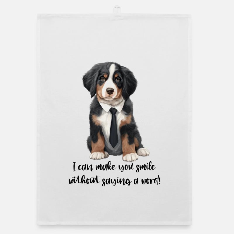 Berner Sennenhund - Organic Geschirrtuch - Weiß