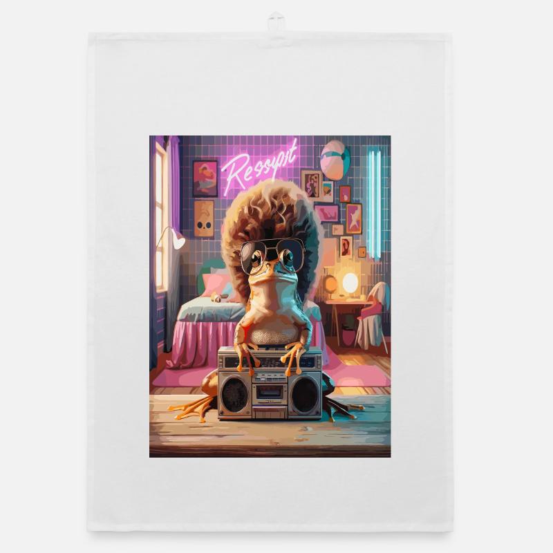 Lounge-Dschungel Igel mit Sonnenbrille Organic Geschirrtuch