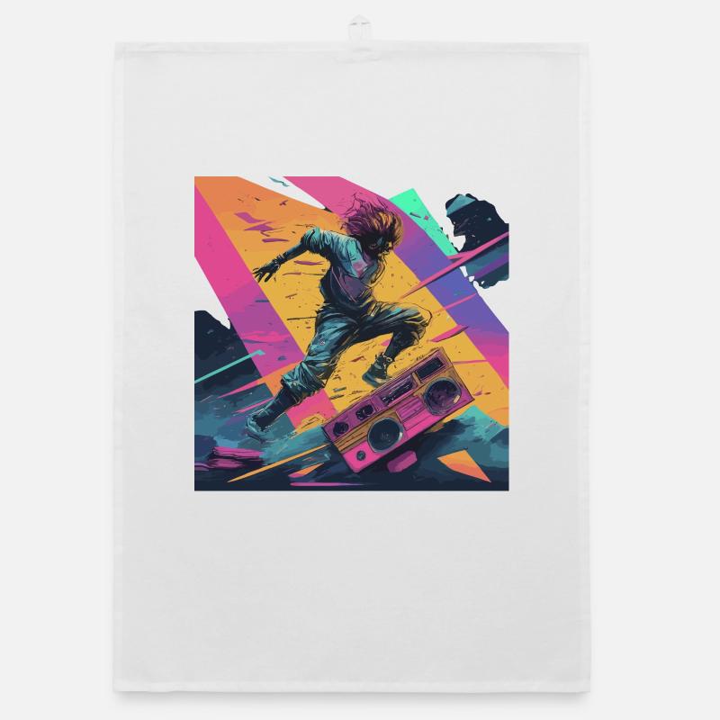 Urban Dance Vibe mit Farbexplosion Organic Geschirrtuch