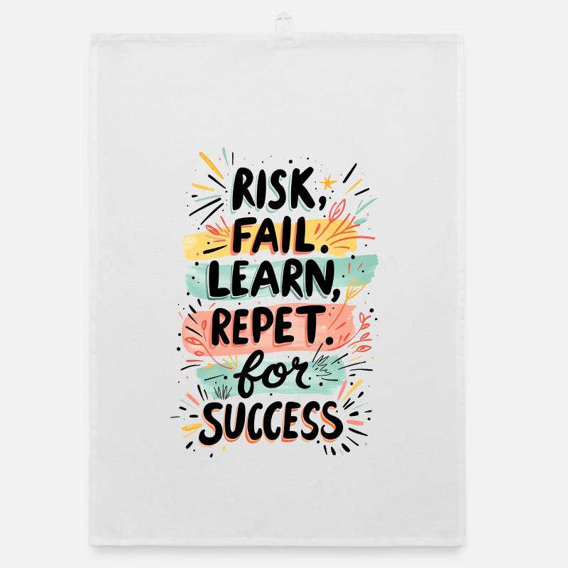RISK FAIL LEARN REPEAT FOR SUCCESS Organic dish towel
