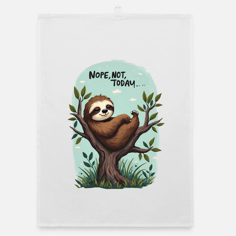 Sloth Mode Relaxation: Nope, Not Today, Organic dish towel