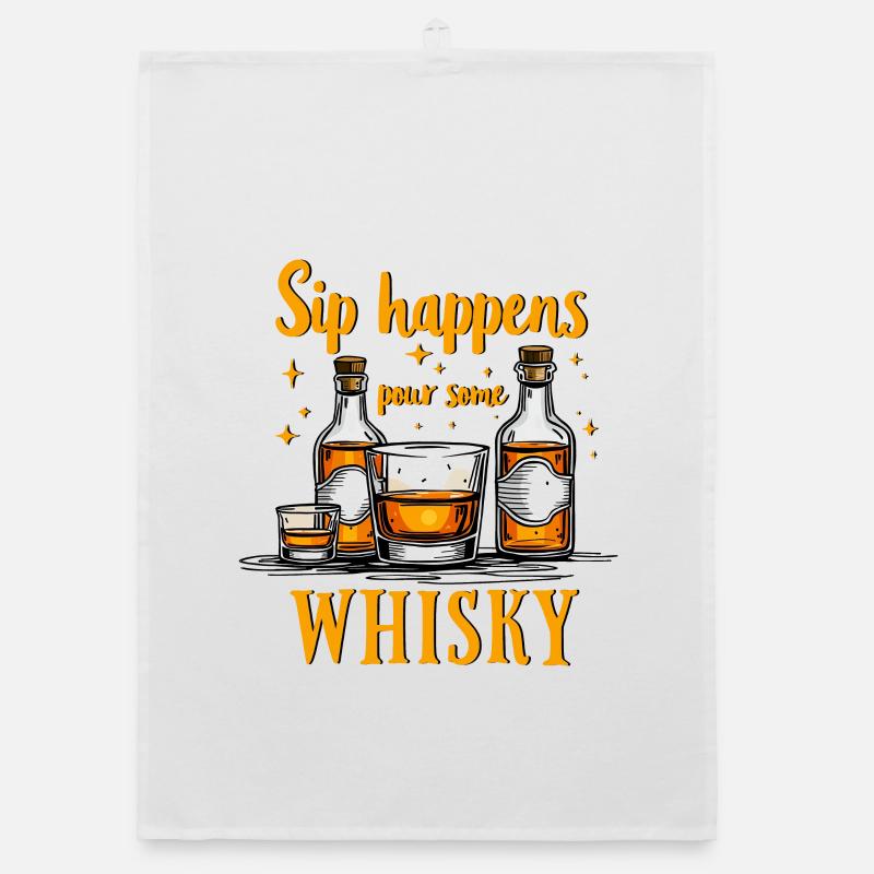NIPPEN PASSIERT, SCHLUCKEN SIE WHISKY EIN, WHISKEY Organic Geschirrtuch