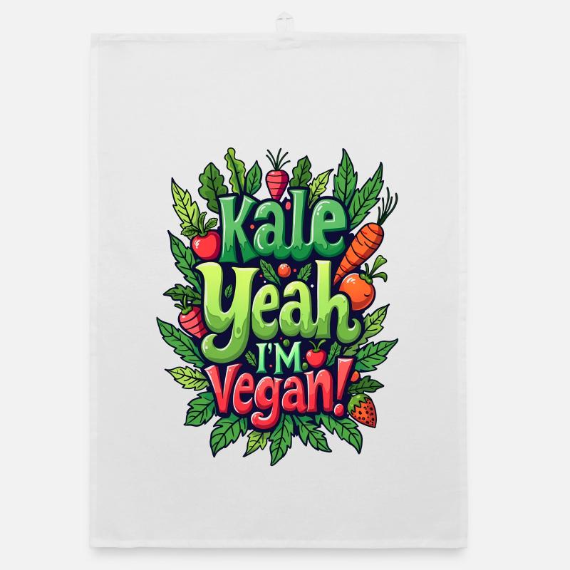 KALE JA, ICH BIN VEGANER! Organic Geschirrtuch