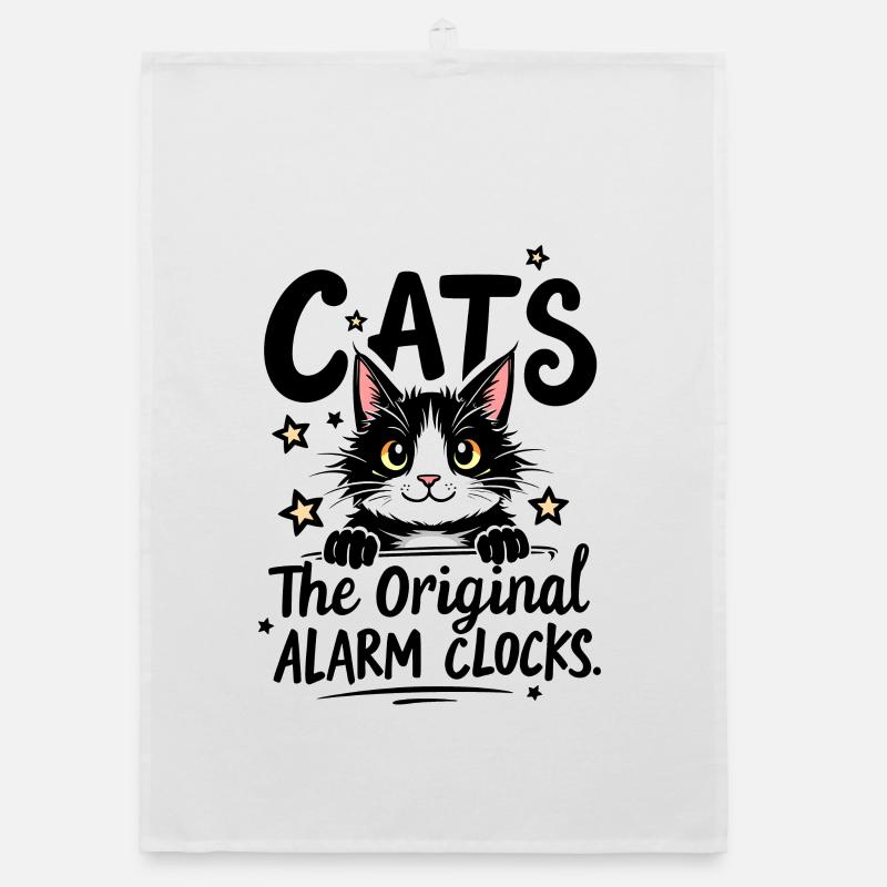 CHATS : LES RÉVEILS ORIGINAUX Torchon bio