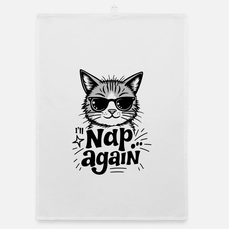 CAT NAP AGAIN Organic dish towel