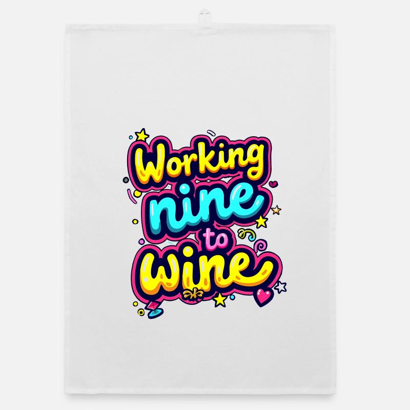 WORKING NINE TO WINE Organic dish towel
