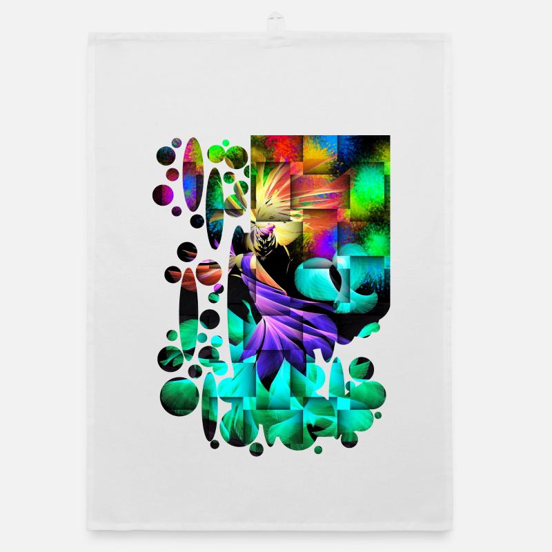 Fantasy Dance Fireworks Organic dish towel