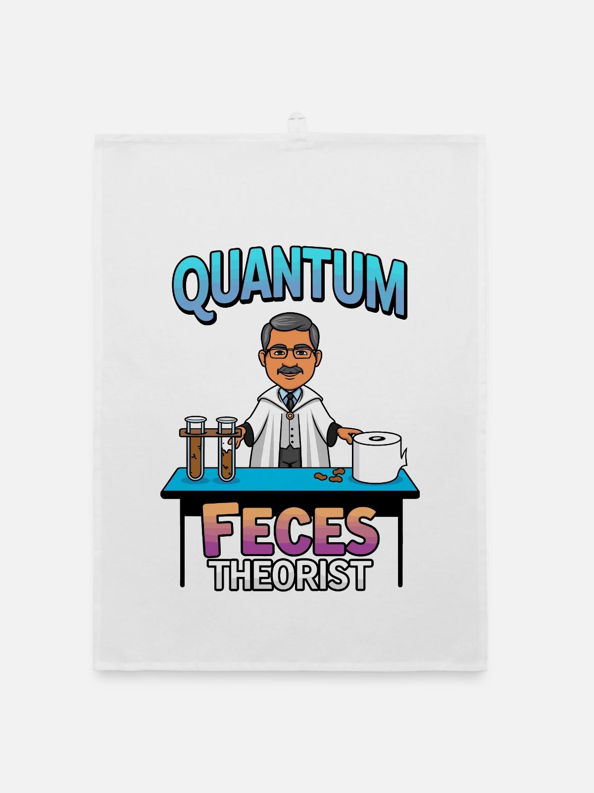 Quanten Fäkalien Theoretiker - Organic Geschirrtuch - Weiß - Vorne