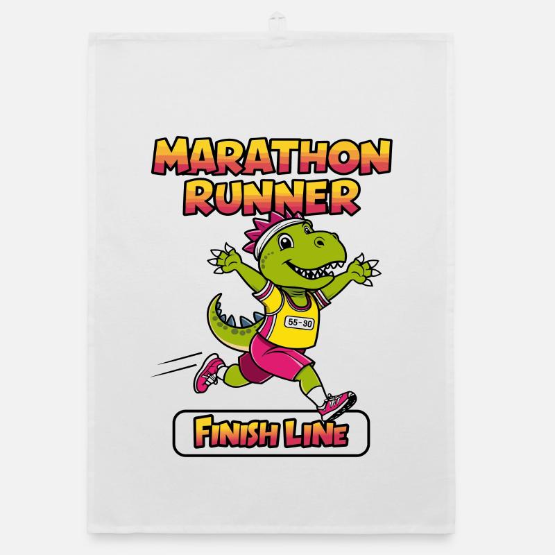 T-Rex Marathon Läufer Organic Geschirrtuch