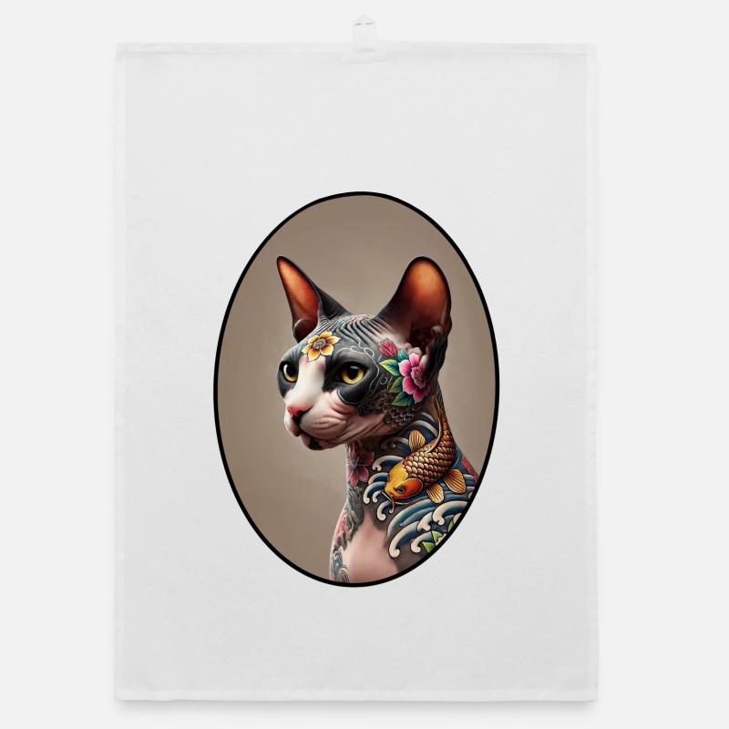 Chat Sphynx Tatoué Torchon bio