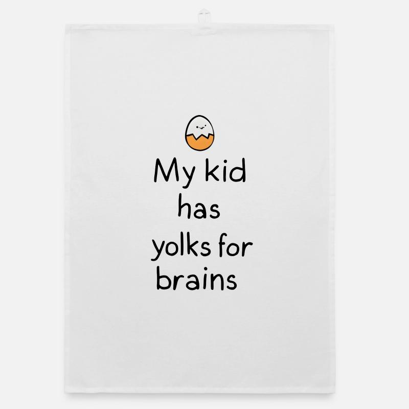 My Kid Has Yolks for Brains - Organic Geschirrtuch - Weiß