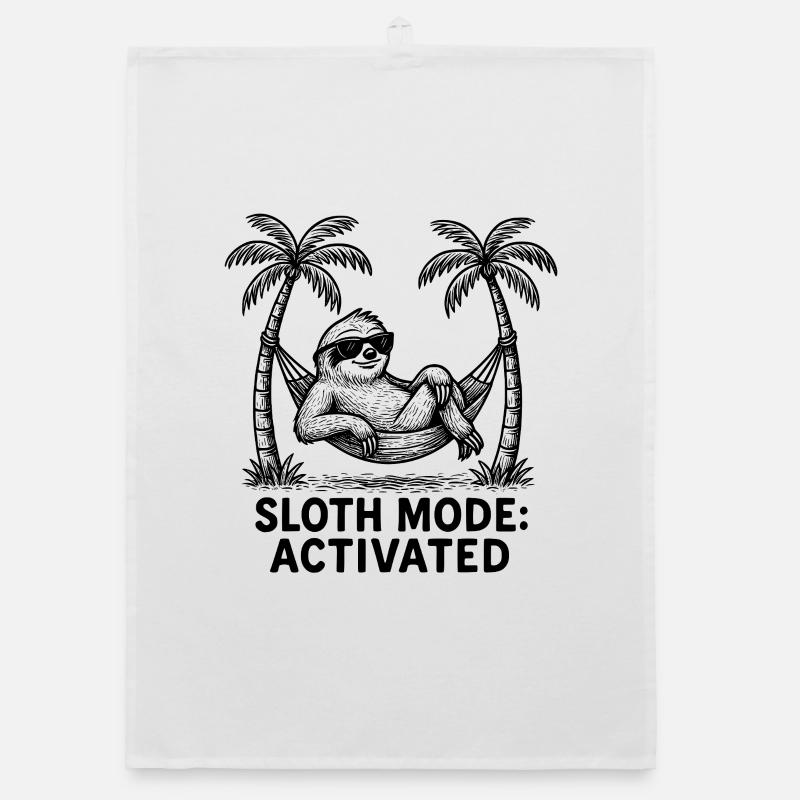 Faultier Sloth Mode: Activated Chillen Arbeit Organic Geschirrtuch