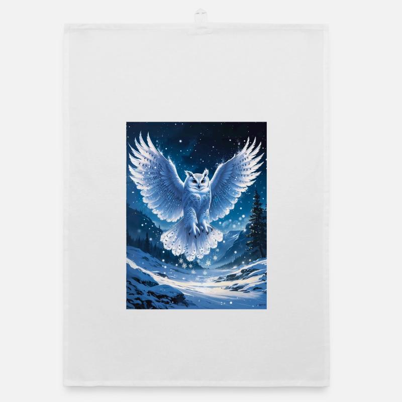 Snowy Owl Organic dish towel