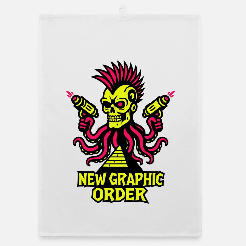 NGO Skull Punk Organic Geschirrtuch