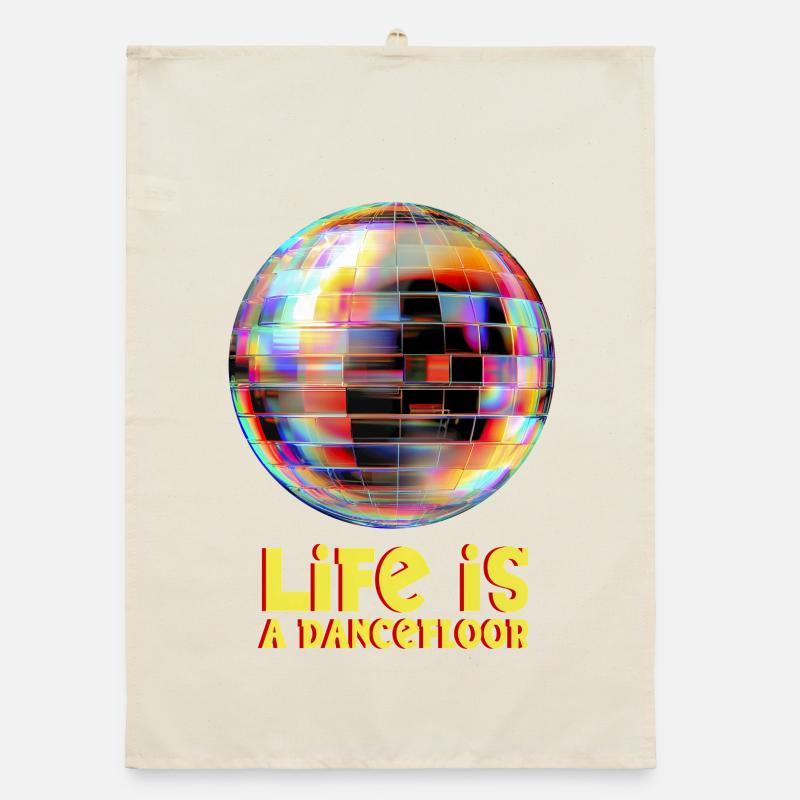 Globe disco aux couleurs vives Torchon bio