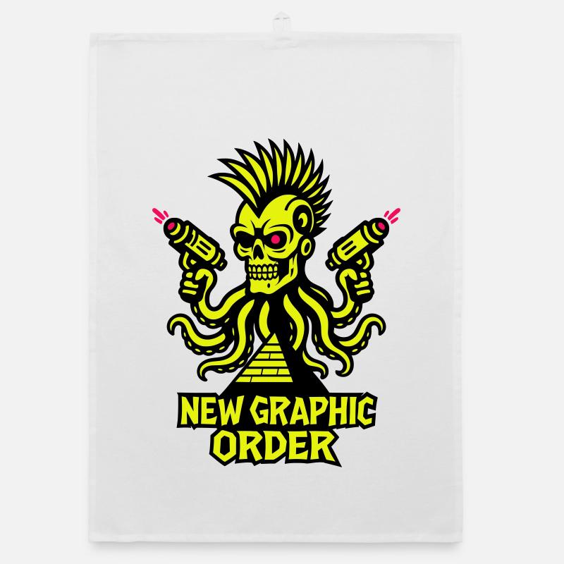 ONG Crâne Punk jaune Torchon bio