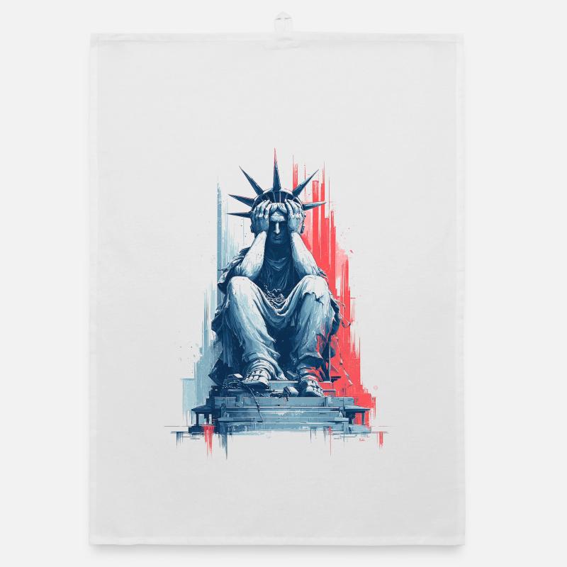 Sad Lady Liberty Organic dish towel