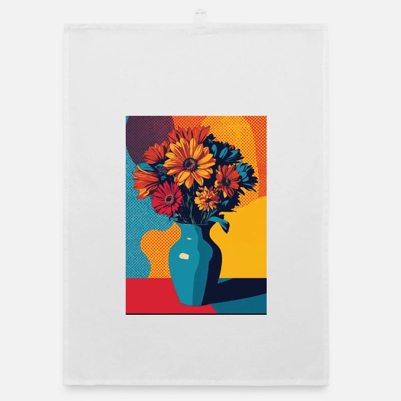 Bouquet de fleurs Pop Art Torchon bio
