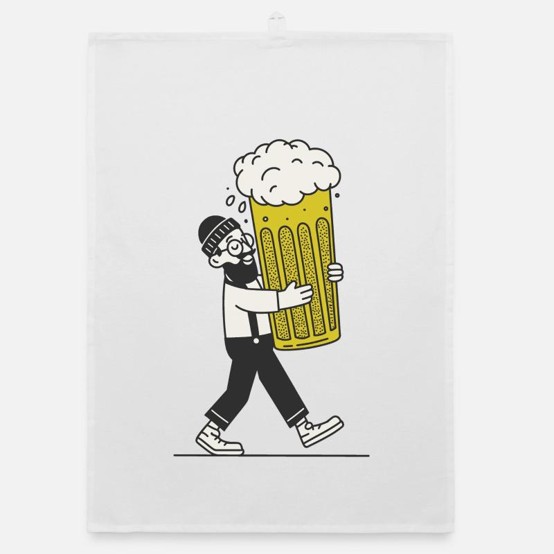 Beer Hipster Organic dish towel