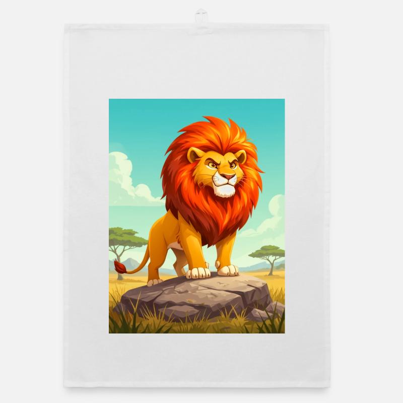 Löwe – tödlicher Spitzenprädator der afrikanischen Savanne Organic Geschirrtuch