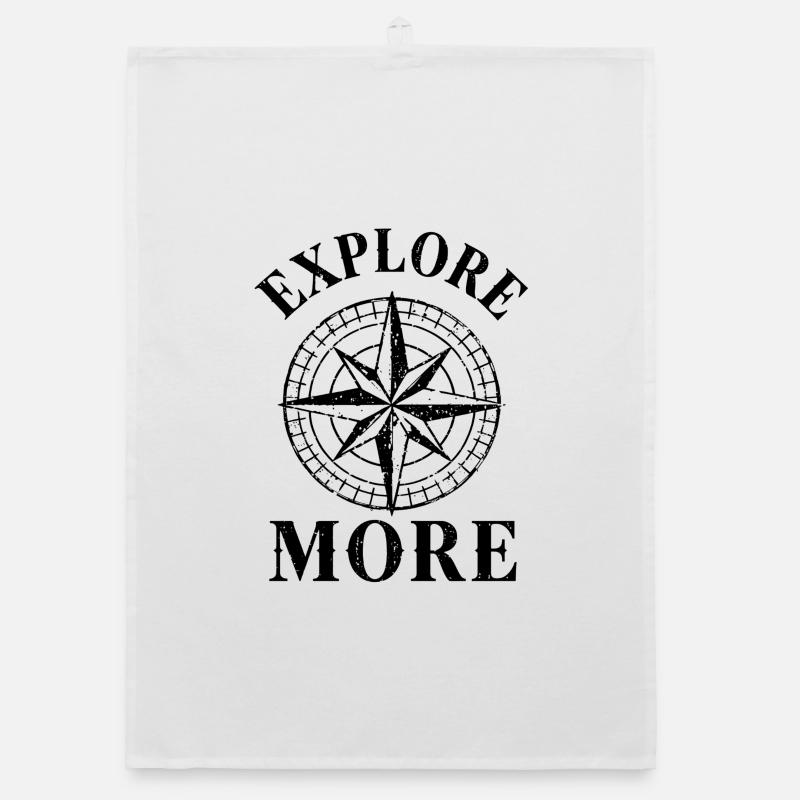 Explore More Adventure Compass T-Shirt Organic dish towel