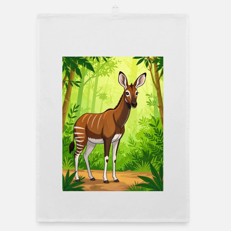 The mysterious rainforest creature with zebra Organic dish towel