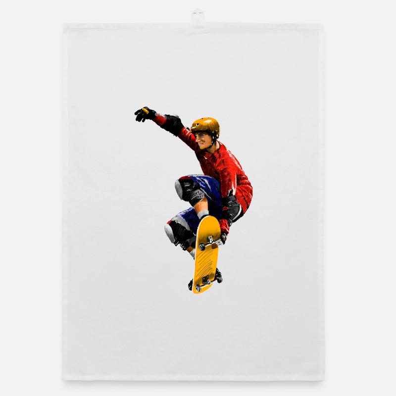 Skater Action Yellow Board Artwork Torchon bio
