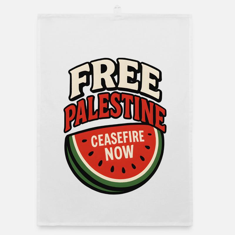 Paix Palestine Cessez le Feu Pastèque Torchon bio