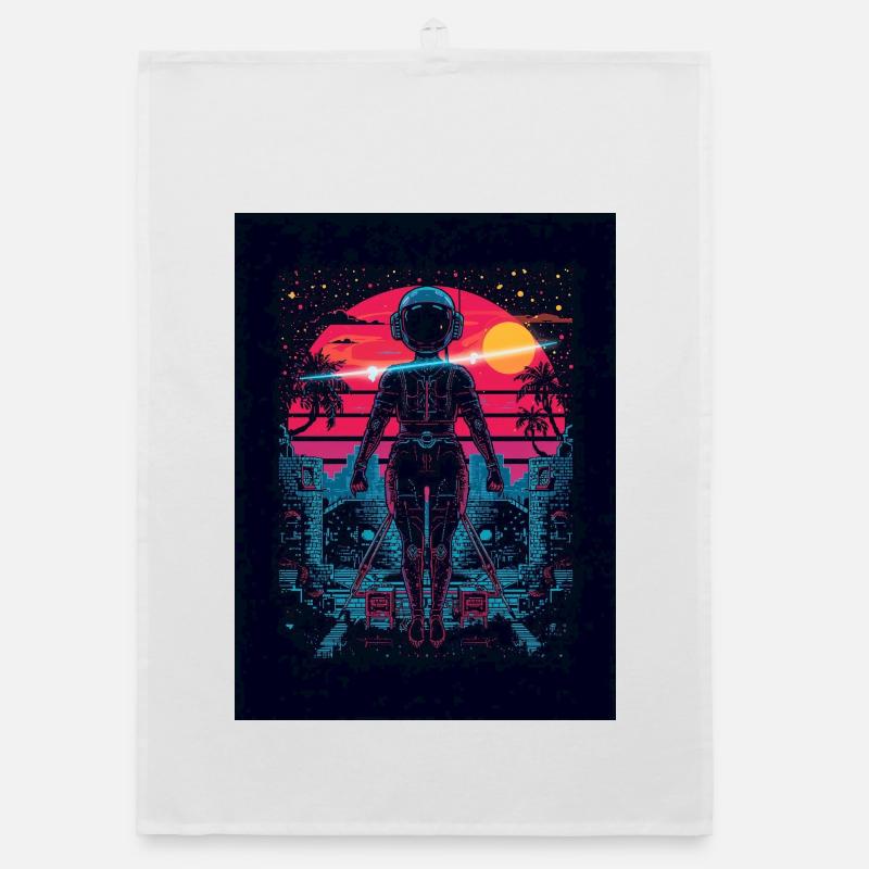 Astronaute Neon Sunset Torchon bio