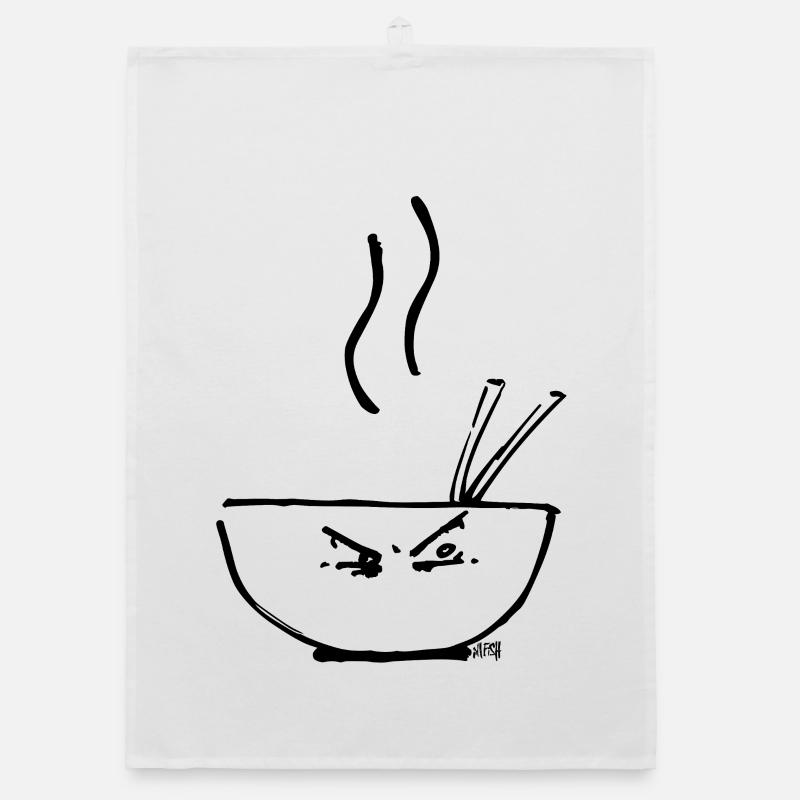 Hot Soup BLACK - Organic Geschirrtuch - Weiß